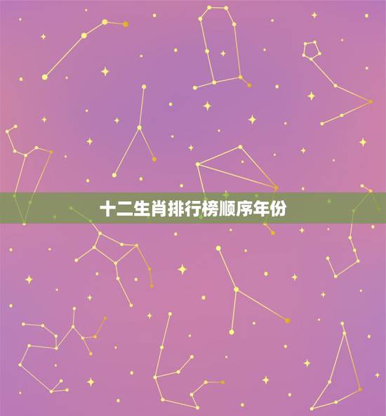 十二生肖排行榜顺序年份，十二生肖男女更佳配对