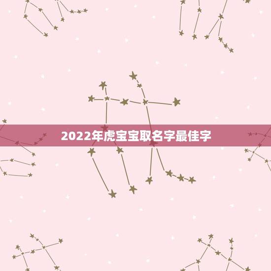 2022年虎宝宝取名字最佳字，虎宝宝男孩取名大全2022款