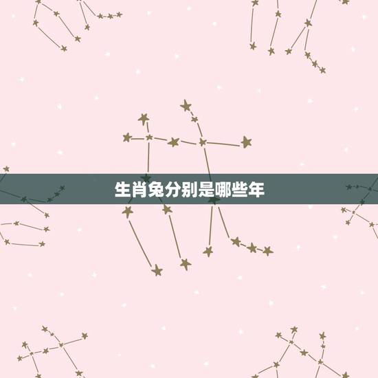 生肖兔分别是哪些年，生肖兔的贵人