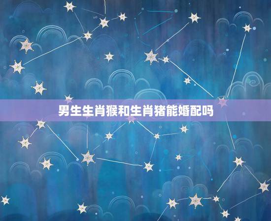 男生生肖猴和生肖猪能婚配吗，生肖猴和生肖猪配吗