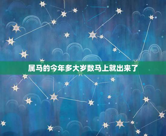 属马的今年多大岁数马上就出来了，属马的今年多大岁数