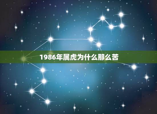 1986年属虎为什么那么苦,86年属虎的更佳贵人 1986年属虎为什么那么苦,86年属虎的更佳贵人