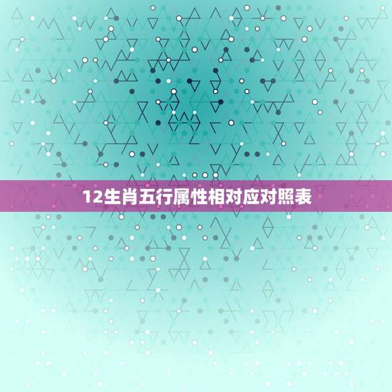 12生肖五行属性相对应对照表，十二生肖和五行是怎么轮的