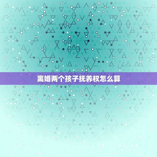 离婚两个孩子抚养权怎么算,离婚两个孩子抚养权怎么判 离婚两个孩子抚养权怎么算,离婚两个孩子抚养权怎么判