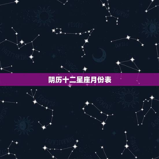 阴历十二星座月份表，十二星座中的月份是按农历还是新历算？