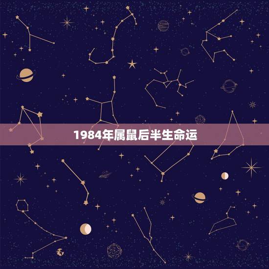 1984年属鼠后半生命运，1984年属鼠人的命运