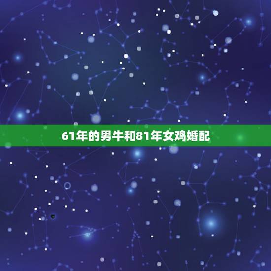 61年的男牛和81年女鸡婚配，81年的女人和61年的男人在一起八字合吗
