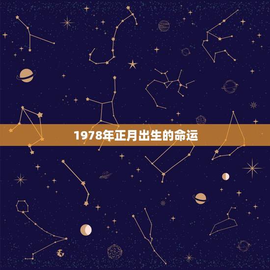 1978年正月出生的命运，1978年正月五曰出生的命格