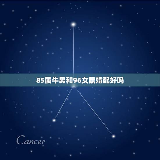 85属牛男和96女鼠婚配好吗，男97年属牛女96年属鼠婚配好不好