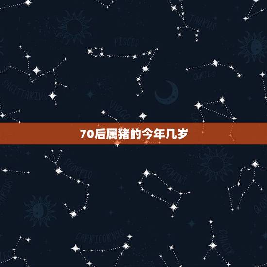 70后属猪的今年几岁，属猪的今年多大