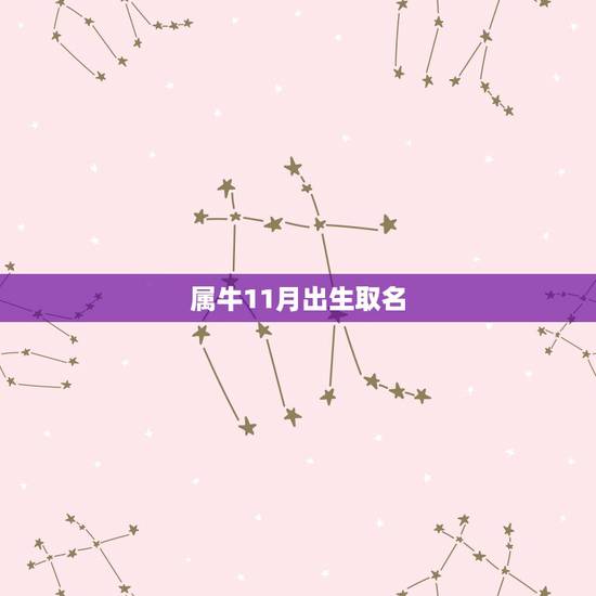 属牛11月出生取名，11月男牛宝宝名字