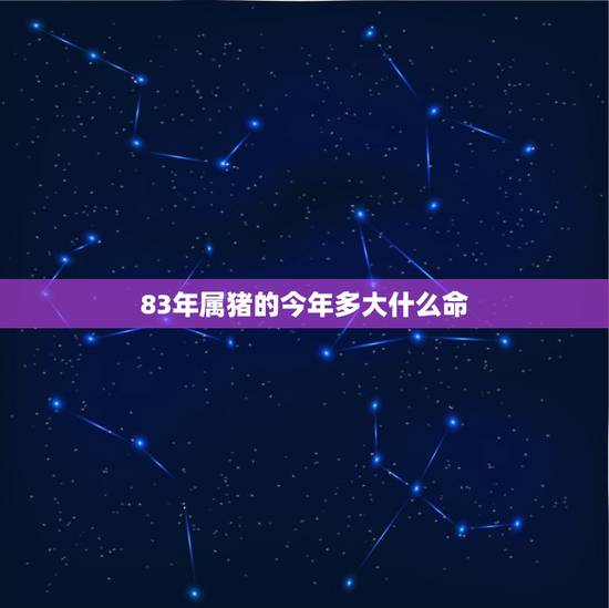 83年属猪的今年多大什么命，83年属猪什么命