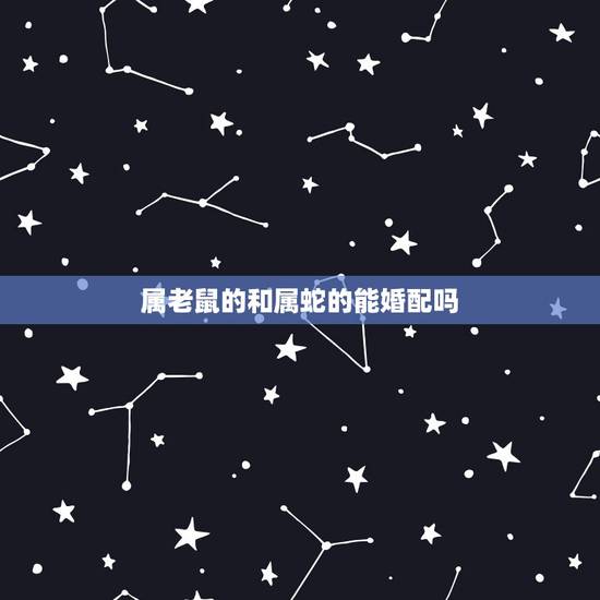 属老鼠的和属蛇的能婚配吗，属老鼠的和属蛇的婚姻相配吗？