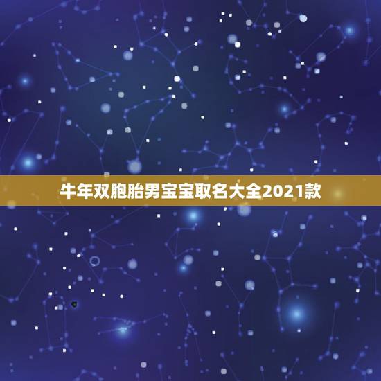 牛年双胞胎男宝宝取名大全2021款，何姓牛宝宝取名大全2021款