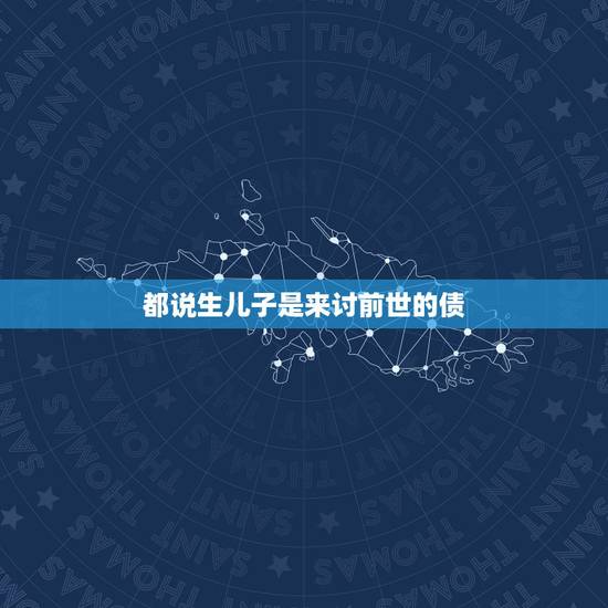 都说生儿子是来讨前世的债，今生的儿子，前世的？