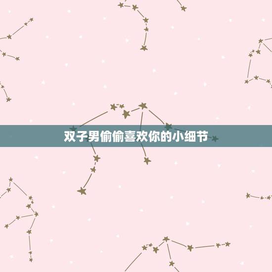 双子男偷偷喜欢你的小细节，一个大龄双子男喜欢你的表现