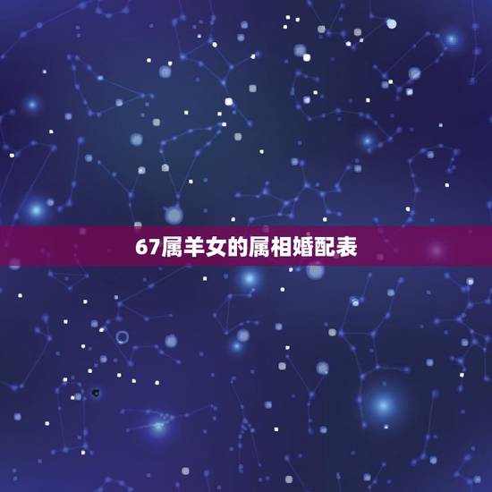 67属羊女的属相婚配表，男67年属羊、女73年属牛相配吗？