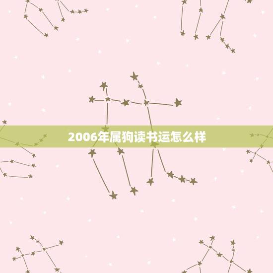 2006年属狗读书运怎么样，2006年属狗的运程如何？