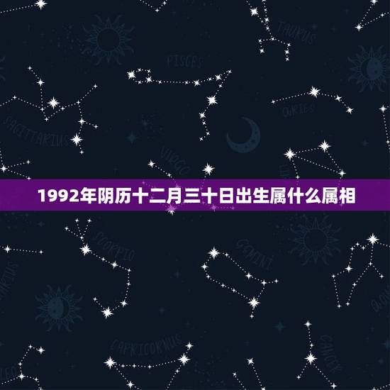1992年阴历十二月三十日出生属什么属相，1992年农历12月29日生