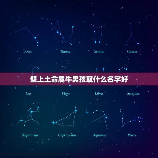 壁上土命属牛男孩取什么名字好，好听的男孩小名