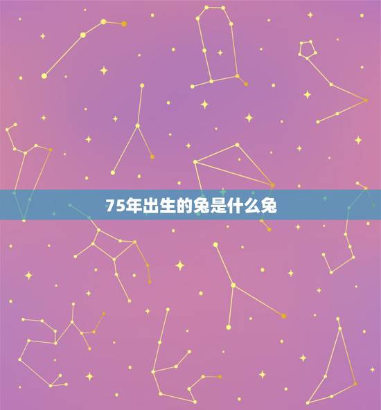 75年出生的兔是什么兔,1963年的属兔的是什么命 75年出生的兔是什么兔,1963年的属兔的是什么命