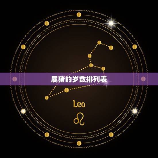 属猪的岁数排列表，属兔的年份表