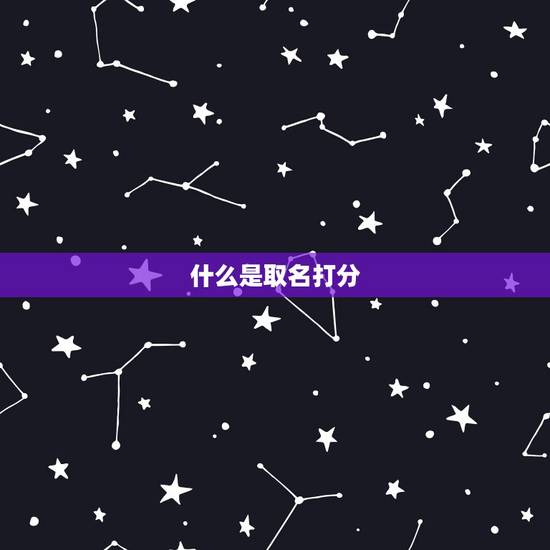 什么是取名打分 什么是取名打分