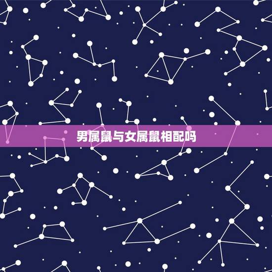 男属鼠与女属鼠相配吗，男属鼠的和什么属相最配