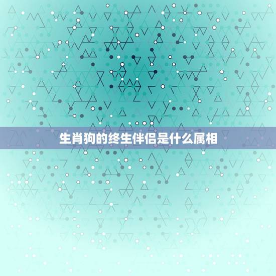 生肖狗的终生伴侣是什么属相，什么生肖和狗最好