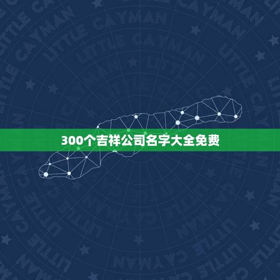 300个吉祥公司名字大全免费，吉利的公司名字