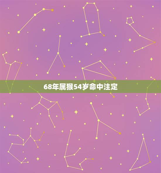 68年属猴54岁命中注定 1968属猴后半生