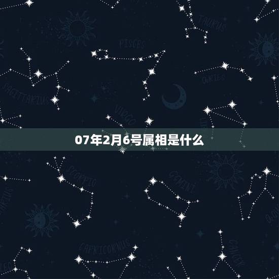 07年2月6号属相是什么，阳历2016年2月6号应该是什么属相
