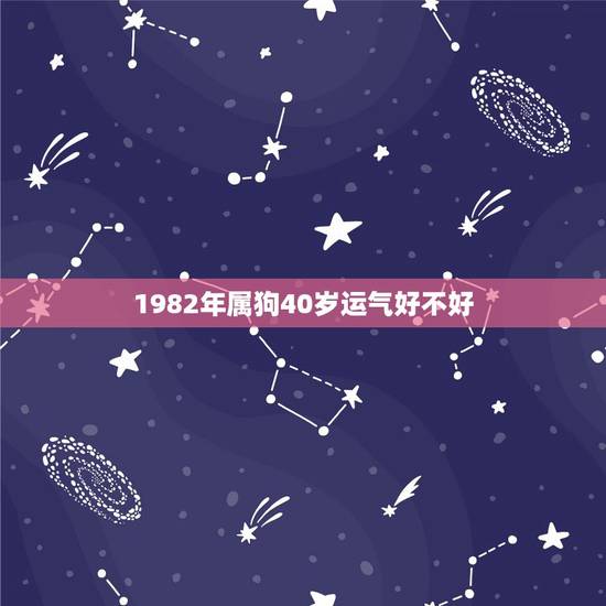 1982年属狗40岁运气好不好，属狗82年出生的，今年运气怎么样