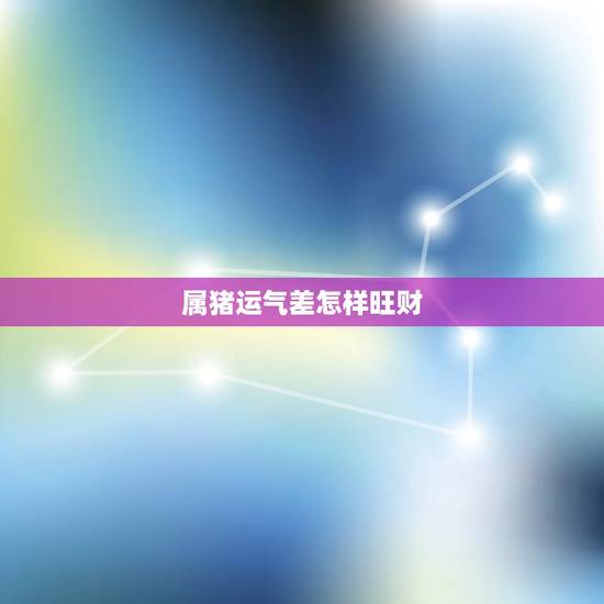 属猪运气差怎样旺财，提升运气的五种