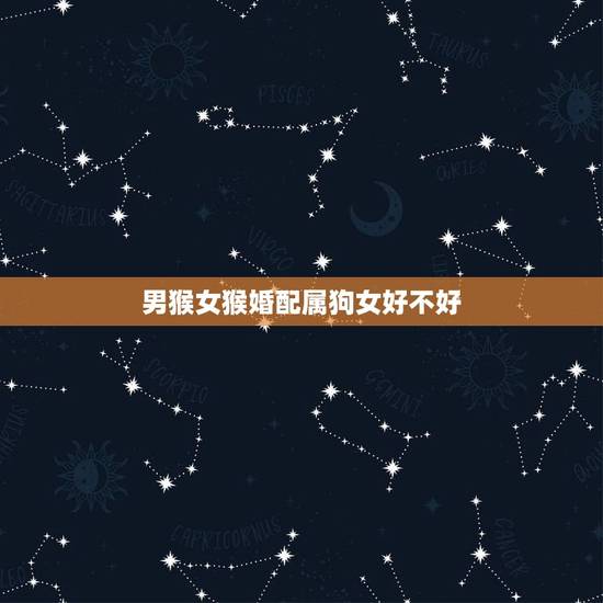 男猴女猴婚配属狗女好不好，男属猴，女属狗，两人在一起好吗？