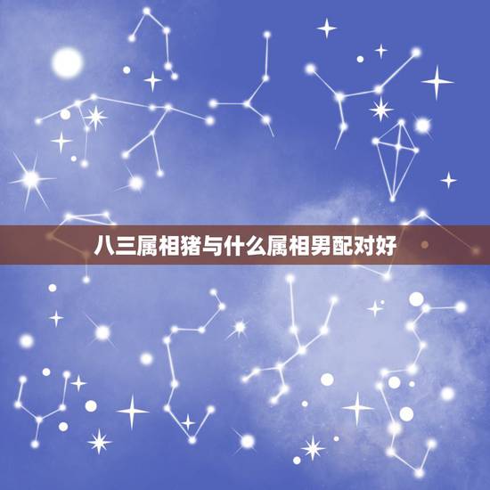 八三属相猪与什么属相男配对好，属猪的和哪些属相相配