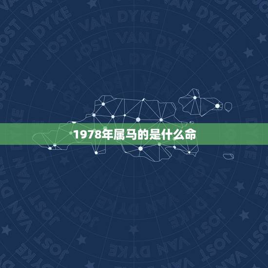 1978年属马的是什么命，1978年出生是什么命