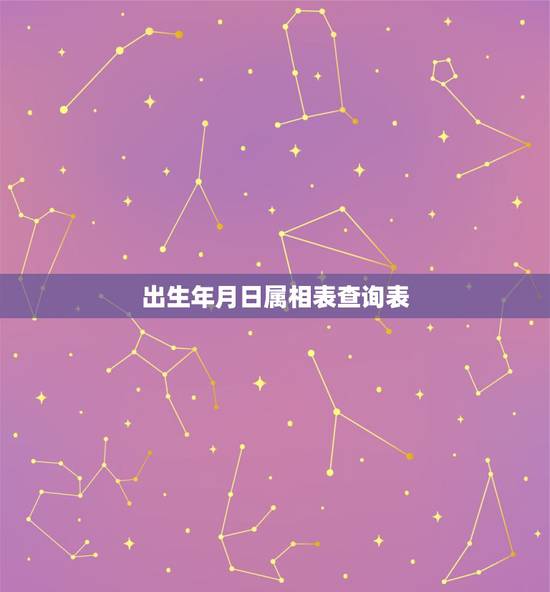 出生年月日属相表查询表，生肖配对查询表