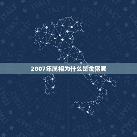 2007年属相为什么是金猪呢,为什么叫2007年为金猪年呢 2007年属相为什么是金猪呢,为什么叫2007年为金猪年呢
