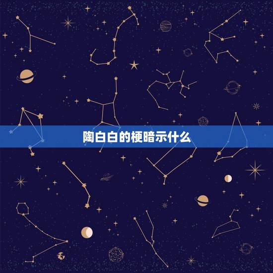 陶白白的梗暗示什么,陶白白什么梗? 陶白白的梗暗示什么,陶白白什么梗?