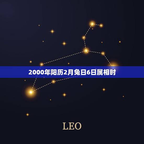 2000年阳历2月兔日6日属相时，阳历，2000年2月1日出生，是属龙