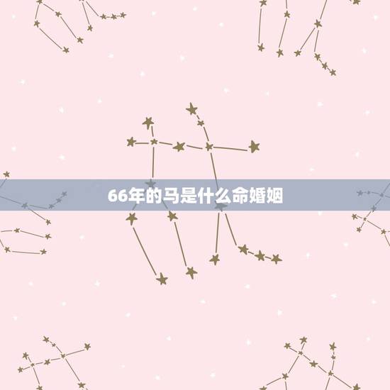 66年的马是什么命婚姻,1966年,属马的婚姻如何 66年的马是什么命婚姻,1966年,属马的婚姻如何