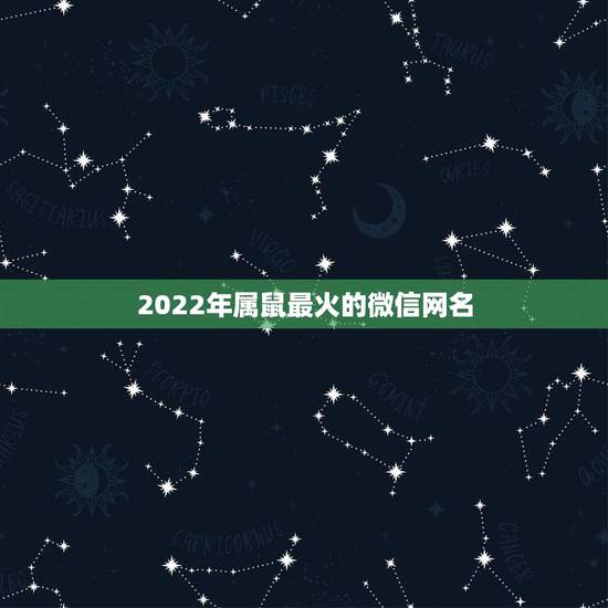 2022年属鼠最火的微信网名，属鼠人微信网名大全
