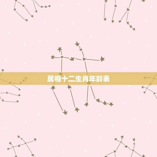 属相十二生肖年龄表，十二生肖年份表和年龄