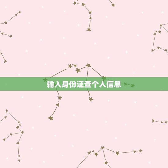 输入身份证查个人信息,我要用身份证号查个人信息怎么找 输入身份证查个人信息,我要用身份证号查个人信息怎么找