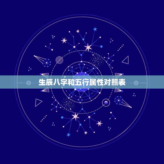 生辰八字和五行属性对照表，问下生辰八字，和五行属性