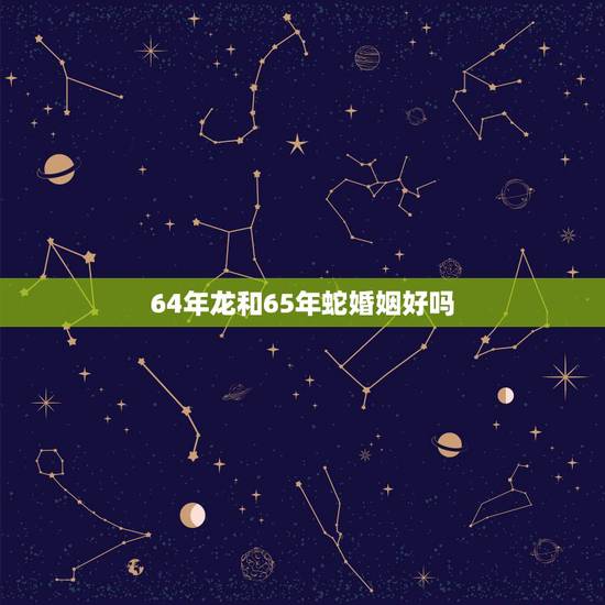 64年龙和65年蛇婚姻好吗,女龙男蛇结婚能到老吗 64年龙和65年蛇婚姻好吗,女龙男蛇结婚能到老吗