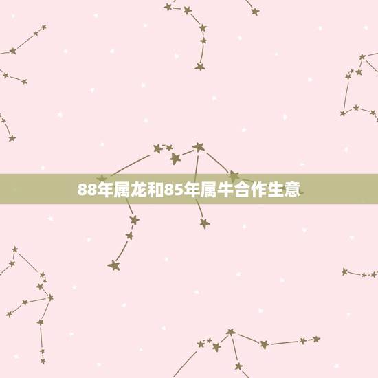 88年属龙和85年属牛合作生意，85年男和88年女婚姻