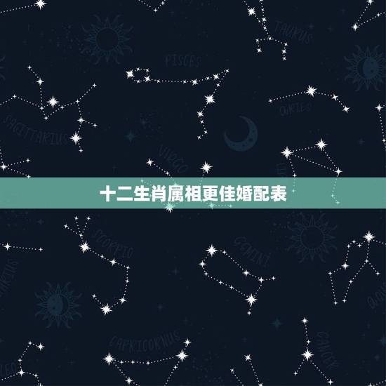十二生肖属相更佳婚配表，生肖配对十二属相婚配大全