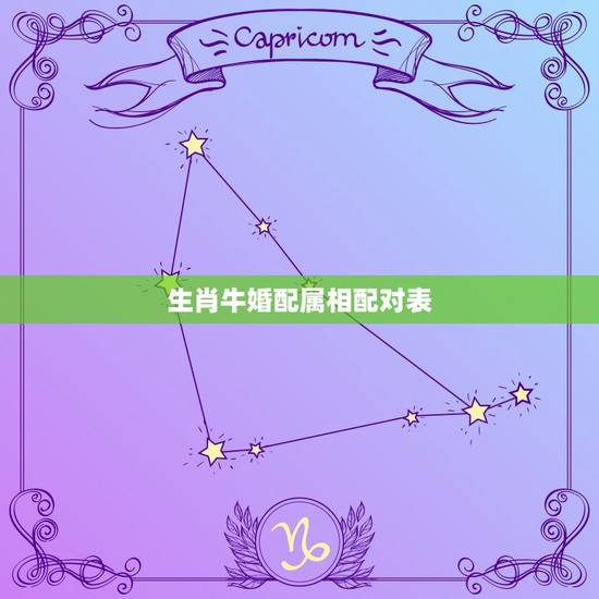 生肖牛婚配属相配对表，85属牛的属相婚配表星月菩提